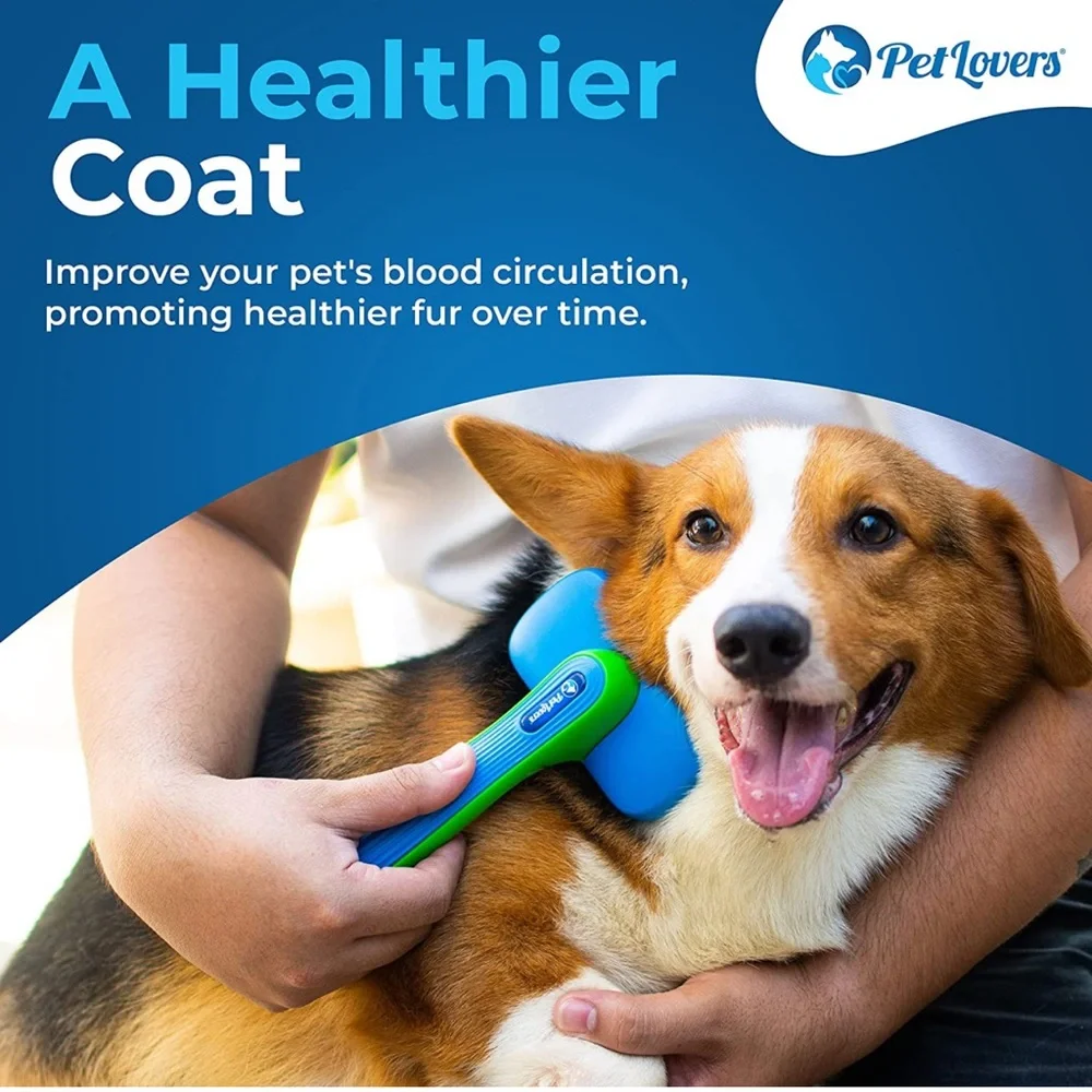 NEW PetLovers EzSlicker Brush - Self Cleaning Dog and Cat Hair Brush